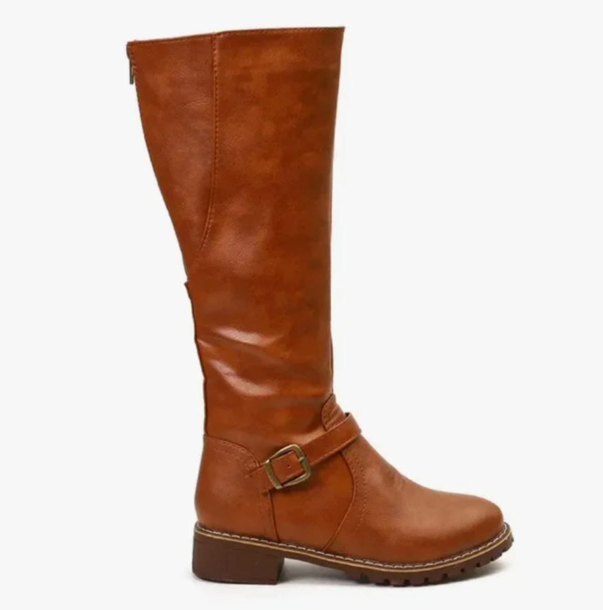 Women's Knee High Cowboy Boots | Buckle Strap Leather Boots