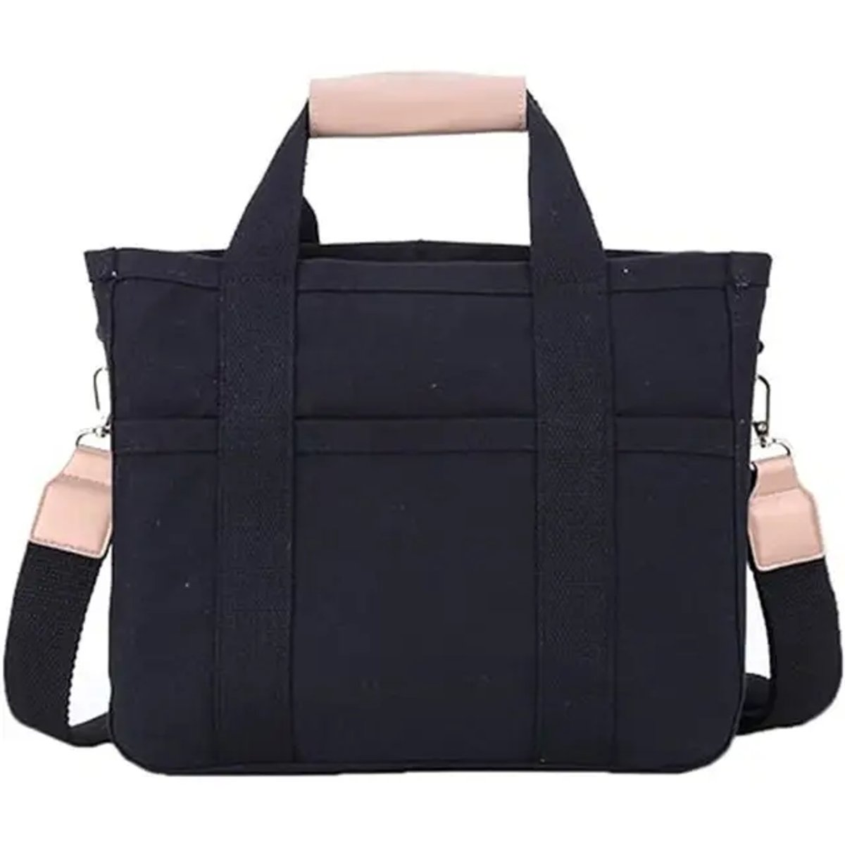 Women's Large Capacity Canvas Tote Bag with Multiple Pockets