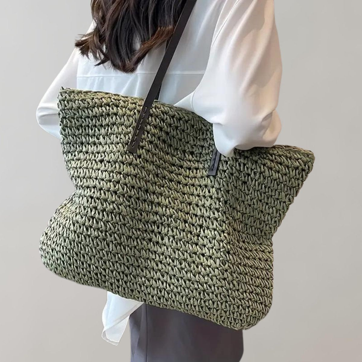 Women's Large Woven Raffia Tote Bag