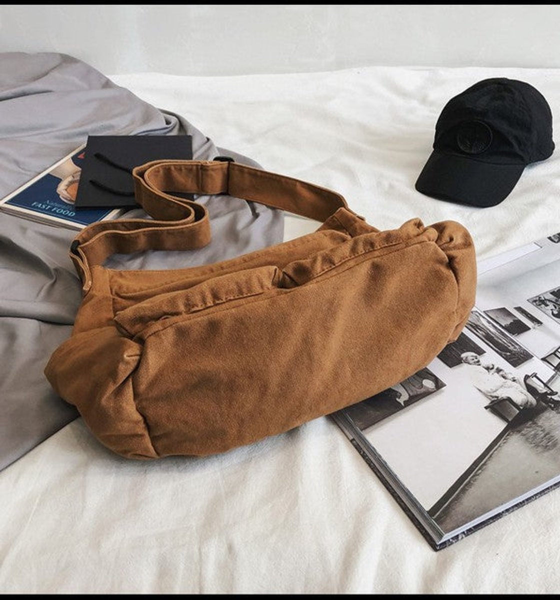Women's Oversized Canvas Tote Bag with Multiple Pockets