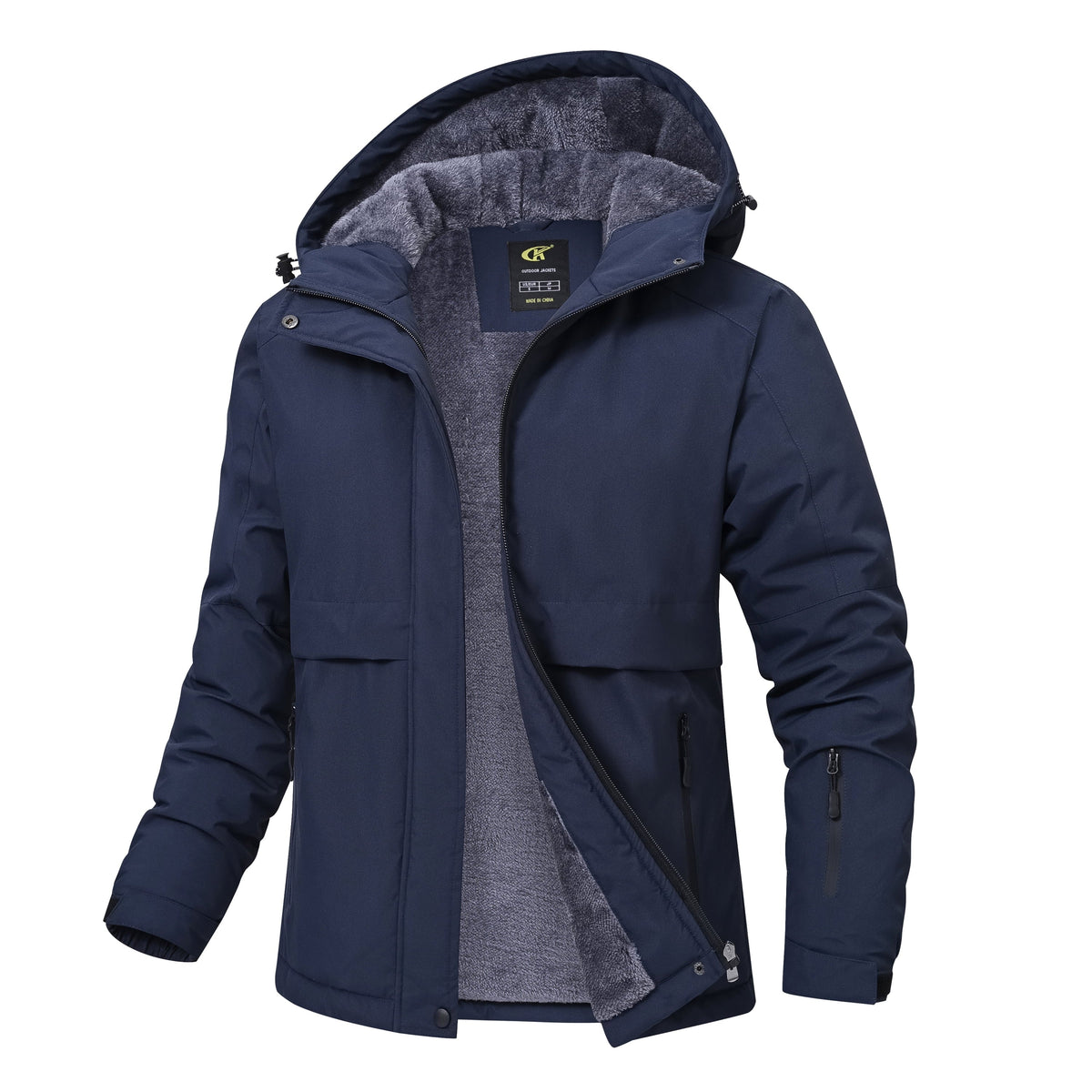 Veste d’hiver à capuche pour femme, doublée en polaire