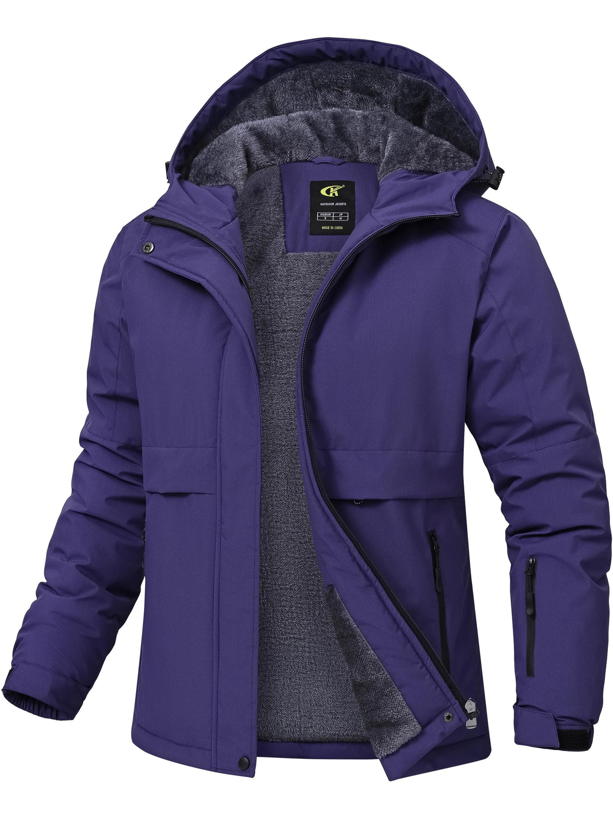 Veste d’hiver à capuche pour femme, doublée en polaire