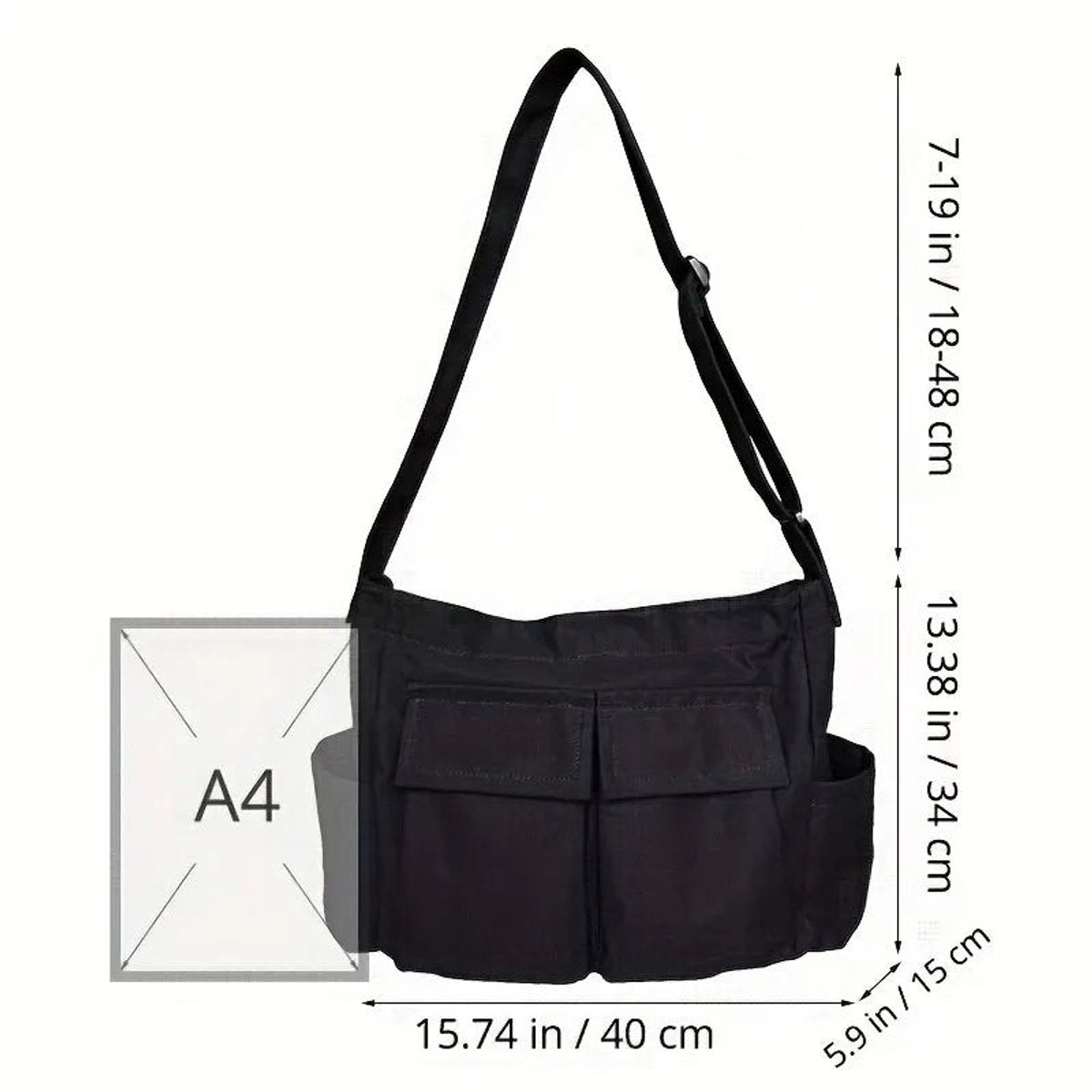 Women's Vintage Canvas Shoulder Tote Bag with Multiple Pockets