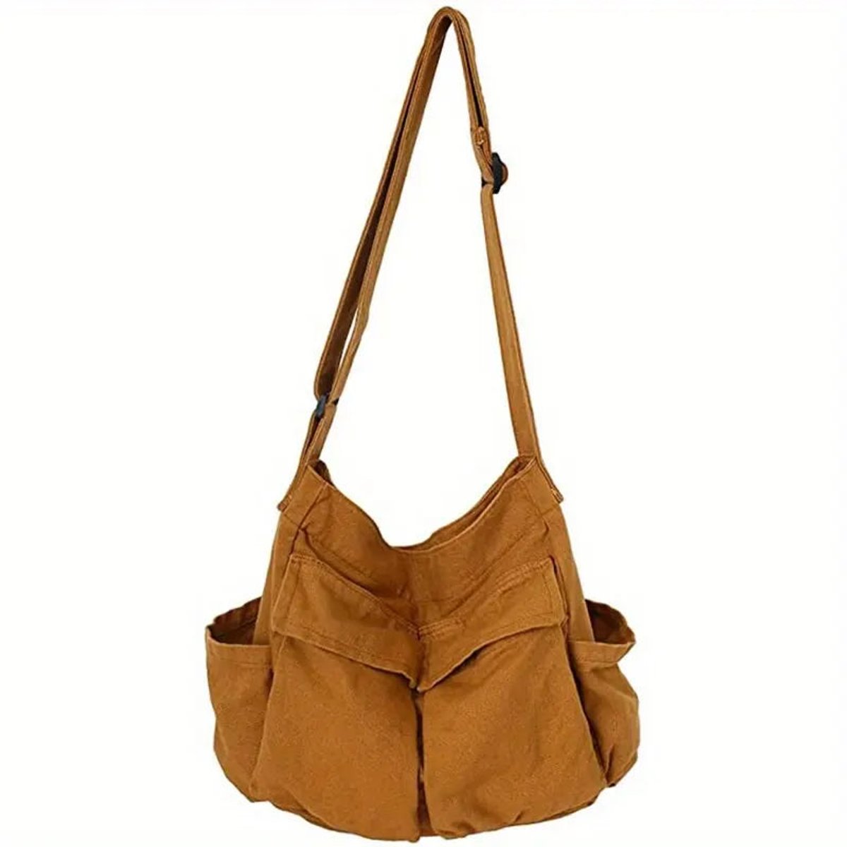 Women's Vintage Canvas Shoulder Tote Bag with Multiple Pockets