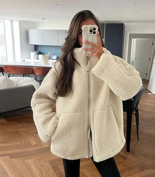 Veste teddy oversize pour femme