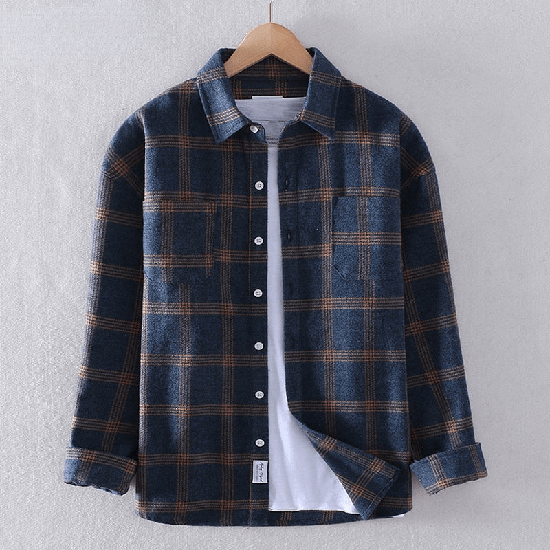 Men's Checked Long-Sleeve Overshirt