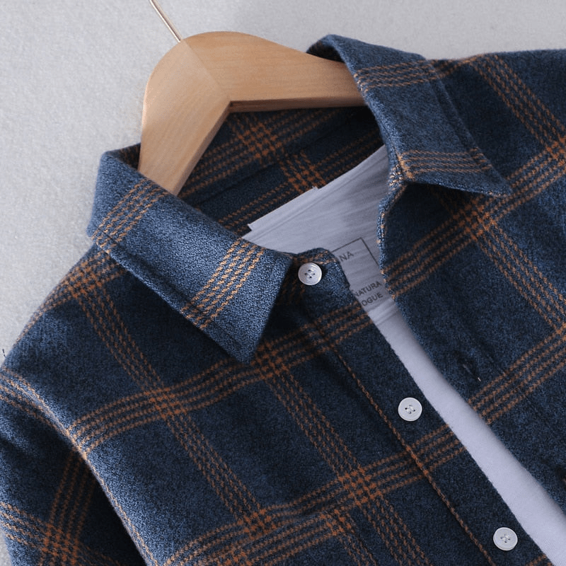 Men's Checked Long-Sleeve Overshirt