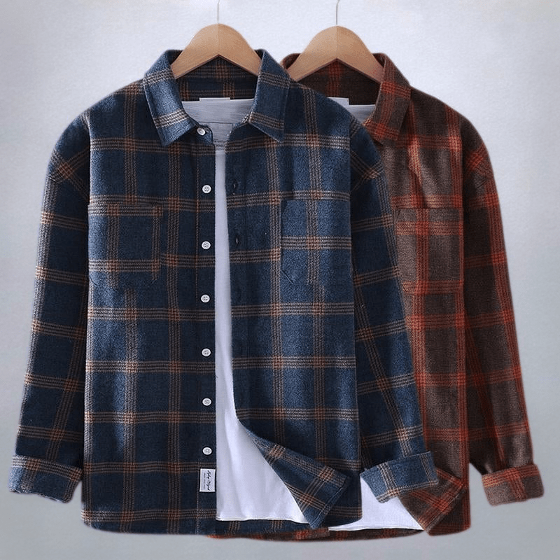 Men's Checked Long-Sleeve Overshirt